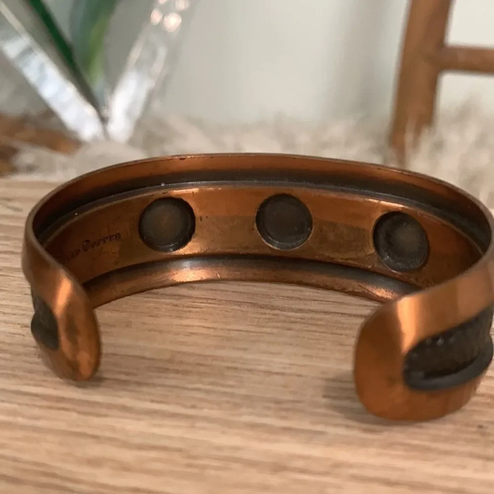 Vintage Copper Cuff Bracelet Marked Solid Copper‎